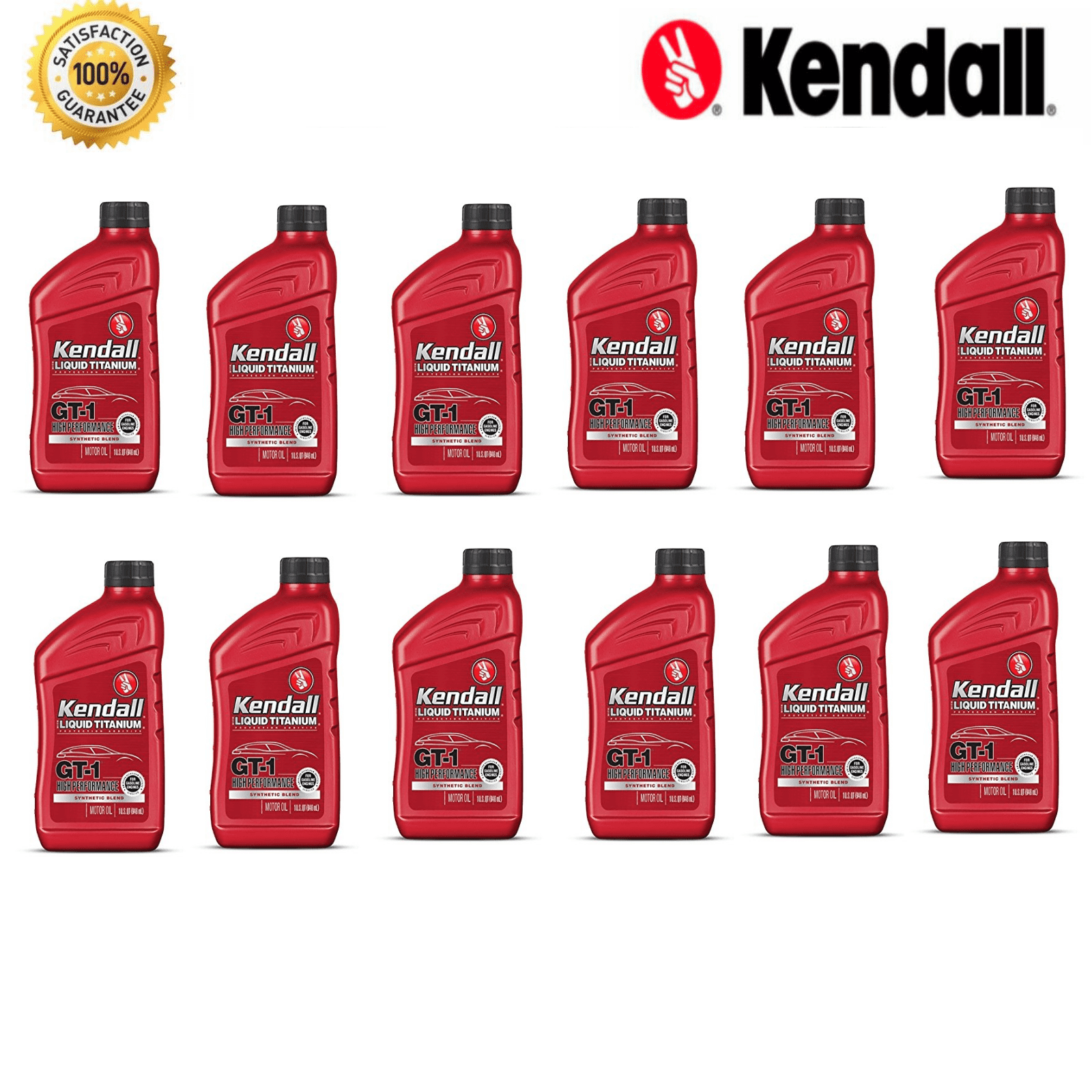 Kendall 10W30 Synthetic Motor Oil 12 Quarts GT1 Liquid Titanium