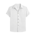 thumbnail image 6 of Men's 2 Piece Outfits Cuban Guayabera Button Down Shirts and Shorts Causal Summer Beach Vacation Sets for Men, 6 of 9