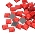 thumbnail image 1 of Unique Bargains 50 Pcs Acrylic Flat Back Rhinestones 12mm Square Artificial Gemstone for Crafts Costume Jewelry Making Red, 1 of 7