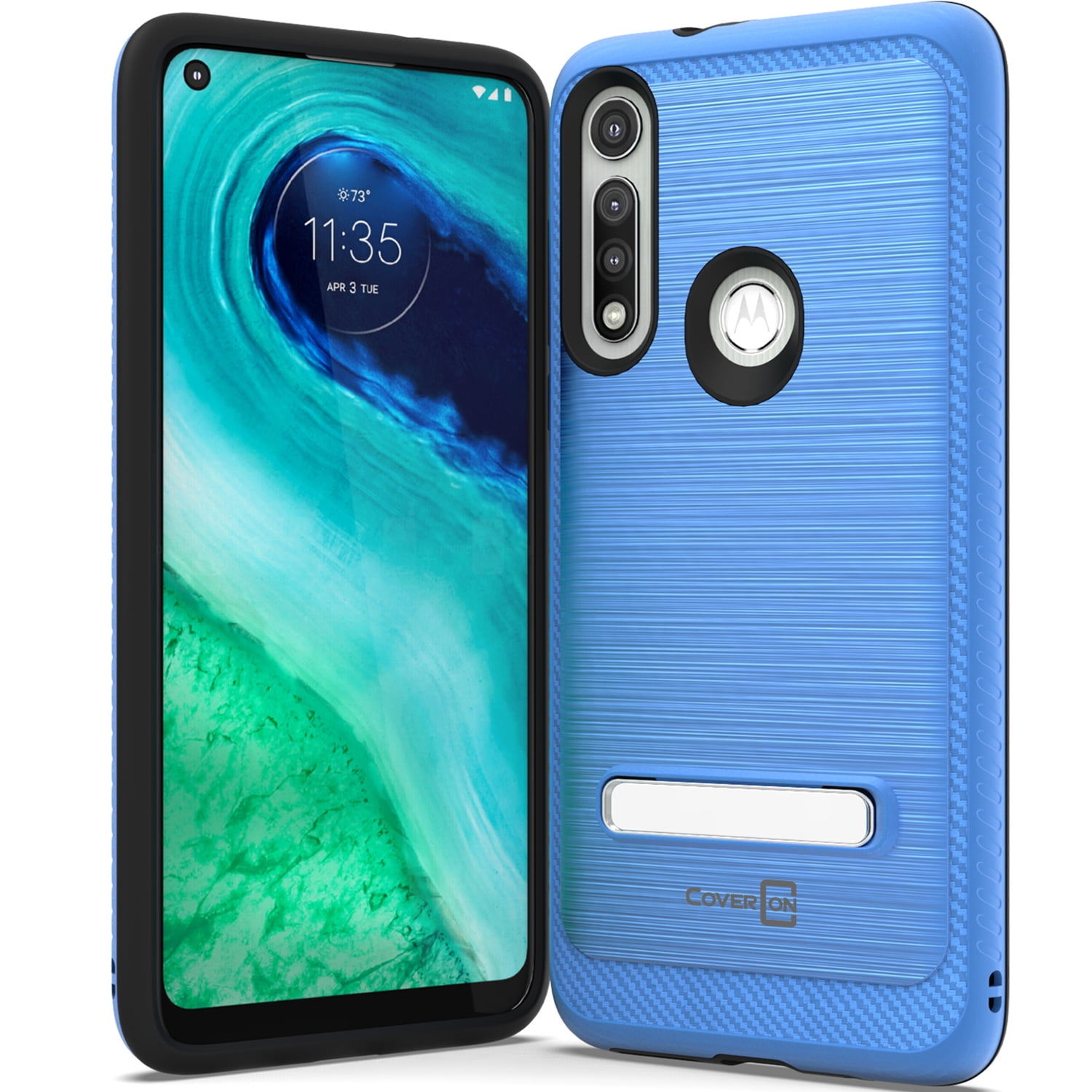 CoverON Motorola Moto G Fast Phone Case, Slim Metal Kickstand Rugged