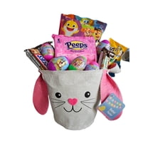 Easter Gift Basket for Kids, Candy Filled Eggs, Bunny Basket, Chocolate Candy, Pink Themed
