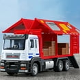 thumbnail image 2 of Container Truck Model with Music Light Openable Door 1 32 Scale Realistic Vehicle Toy Ornament Alloy Model Inertia Truck Boys Girls Pull Back Toy Birthday Gift, 2 of 10