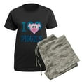 thumbnail image 5 of CafePress - I Love (Heart) Piggies (Pigs) Women's Dark Pajamas - Women's Short Sleeve Print T-Shirt and Pants Dark Cotton Pajama Set, 5 of 7