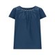 thumbnail image 4 of Tops de Color Sólido para las Mujeres Cuello Redondo de Manga Corta con Detalle de Botón Plisado Casual, Tops de Cuello Redondo para las Mujeres, 4 of 8