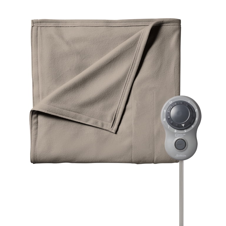 Sunbeam Royal Luxe Mushroom Heated Blanket, Twin photo 1