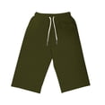 thumbnail image 4 of Vynhevius Plus Size Casual Knee Length Capris for Women, Drawstring Elastic Waist Loose Fit Cropped Pants with Pockets, 4 of 7