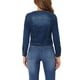 thumbnail image 3 of CHAQUETA DE DENIM CORTA SIN CUELLO DE MANGA LARGA PARA MUJERES INSPIRE CHIC TALLA XS AZUL OSCURO, 3 of 7