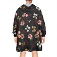 thumbnail image 2 of Wearable Oversized Blanket,Pioneer Flower Floral Print Pattern Wearable Blanket Hoodie for Adults,Cozy Hooded Blankets with Super Pockets,Super Warm Fuzzy Pullover for Women & Men, 2 of 6