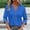 Blue, variant on Fznquz Women's 3/4 Sleeve Tops Formal Green T Shirts Elegant Button Trendy V Neck Fall Clothes,L