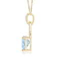thumbnail image 2 of ANGARA Natural Trillion Aquamarine Dangle Pendant with Diamond Accents in 14K Yellow Gold for Women (Size-6mm) | March Birthstone, Anniversary, Jewelry Gift for Women | Natural Aquamarine Necklace, 2 of 8
