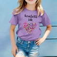 thumbnail image 2 of Girls Carnival Print Short Sleeve T-Shirt Colorful Festival Graphic Tee for Kids Comfortable Round Neck Top, 2 of 4
