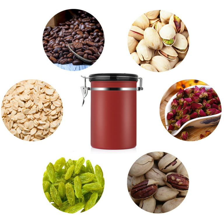 Extra Large 38oz Beans / 35oz Grounds Coffee Canister - Coffee Storage  Container Tea Flour, Airtight Stainless Steel with Date Dial Release Valve