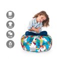 thumbnail image 2 of Abstract Storage Toy Bag Chair, Geometric Swirling Oval Shapes Birds Parrots Butterflies Themed Layout, Stuffed Animal Organizer Washable Bag, Small Size, Multicolor, by Ambesonne, 2 of 3