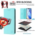 thumbnail image 5 of Wallet Case For iPhone 17e 6.1inch, [RFID Blocking] PU Leather Magnetic Folio with 2 Card Slot Kickstand Flip Cover Shockproof Phone Case,Mint Green,For iPhone 17e, 5 of 8