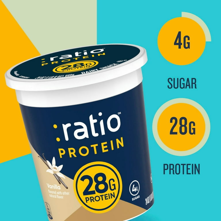 Ratio Yogurt Protein Cultured Dairy Snack, Vanilla, 25g Protein, 24 OZ