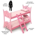 thumbnail image 4 of Blossoms and Butterflies Doll Bunk Bed with Ladder and Bedding - Pink, 4 of 8