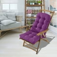 thumbnail image 5 of Cinvoph 19"x19" Thickened Deck Chair Cushion Soft Waterproof Seat Cushion Textured Seat Pad for Balcony Garden Chair Patio Sofa Cushion Rattan Chair Indoor Outdoor Use, Purple, 5 of 8
