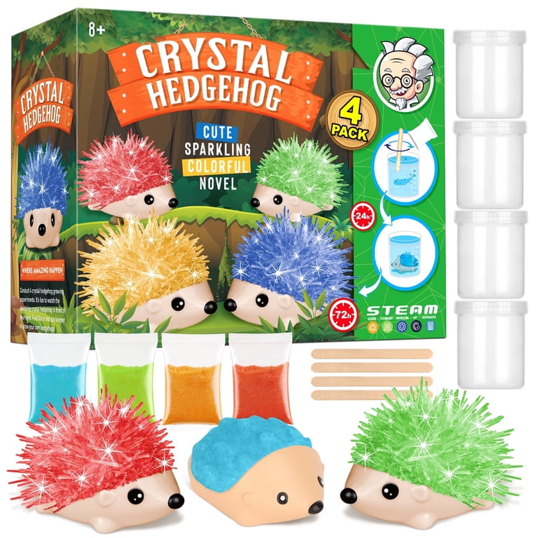 Piano Potato, Crystal Growing Kit, 4 Vibrant Color Hedgehogs