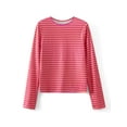thumbnail image 6 of Nygoyerh Women's Knitted T-Shirts Striped Contrast Color Pullover Slim Fit Long Sleeve Shirts Crew Neck Blouse Casual Tops Trend Clothes, 6 of 8