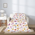 thumbnail image 2 of Rateoe Cartoon Birds & Flowers Pattern Flannel Throw Blanket, Ultra-soft Blanket for Bed, Couch, Car, Hypoallergenic Anti-pilling blanket-60"x50"(Vertical), 2 of 6