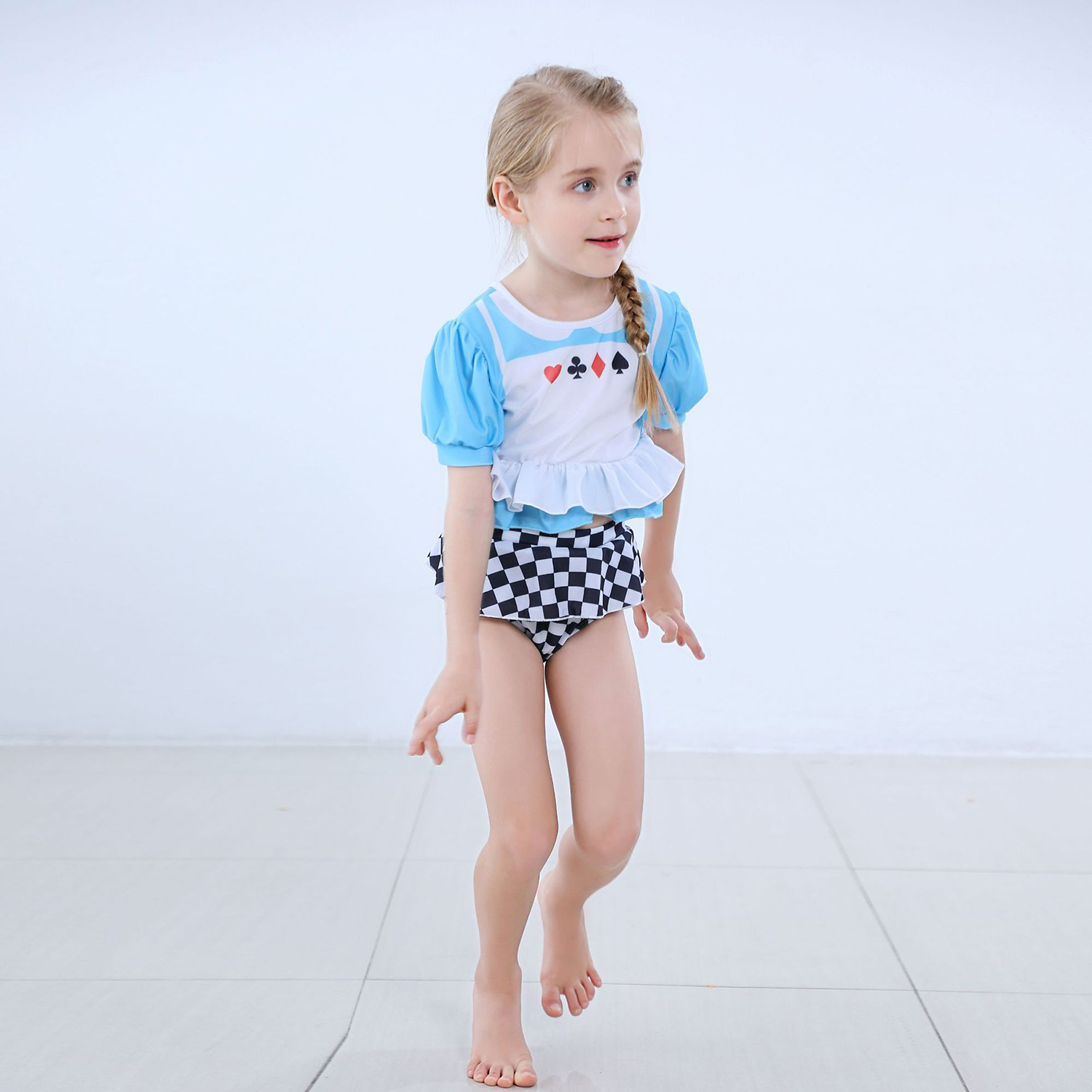 KAWELL Two Piece Princess Bathing Suit for Girls Role Play Ariel