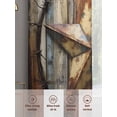 thumbnail image 3 of Vintage Farmhouse Sheer Curtains for Living Room Bedroom Country Western Texas Star Wood Grain Sheer Curtains 84 Inch Long 2 Panels Set Light Filtering Curtain Window Treatments Drapes, 3 of 6