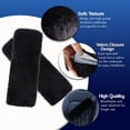 thumbnail image 3 of Hombreras para cinturón de seguridad de forro polar sintético, almohadillas de viaje negras suaves y cómodas para adultos y niños, paquete de 2, 3 of 5