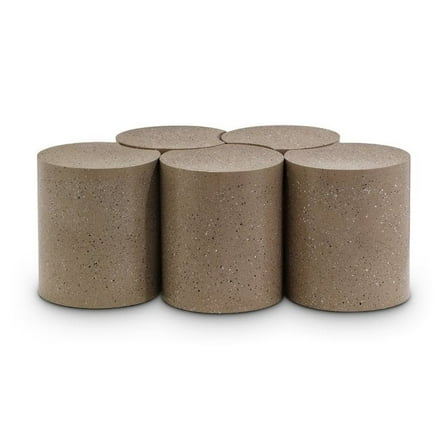 Meridian Furniture Dimple 5 Piece Taupe Terrazzo Pattern Iron Metal Coffee Table