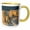 Yellow/White, variant on 3drose, Canada, Repulse Bay, Polar Bear Cub Beneath Mother on Sea Ice., 11oz Two-tone Green Mug