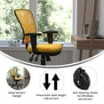 thumbnail image 6 of Flash Furniture Nicholas Mesh Mid Back Executive Chair with Arms, 300 lb, Yellow/White, 6 of 9