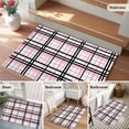 thumbnail image 6 of 2x3 Door Mat Rug, Pink Black Plaid Non-Skid Rubber Backing Large Rectangle Rugs - Living Room Bedroom Home Office, Farmhouse Pink Black Checkered Indoor Floor Mat Carpets Washable Rug, 6 of 9