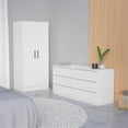 thumbnail image 2 of FM FURNITURE  Wyoming 2 Piece Bedroom Set White Engineered Wood, 2 of 7