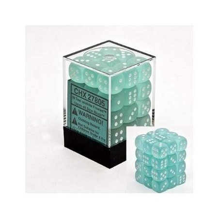 DND Dice Set-Chessex D&D Dice-12mm Frosted Teal and White Plastic Polyhedral Dice Set-Dungeons and Dragons Dice Includes 36 Dice – D6 Various (CHX27805)