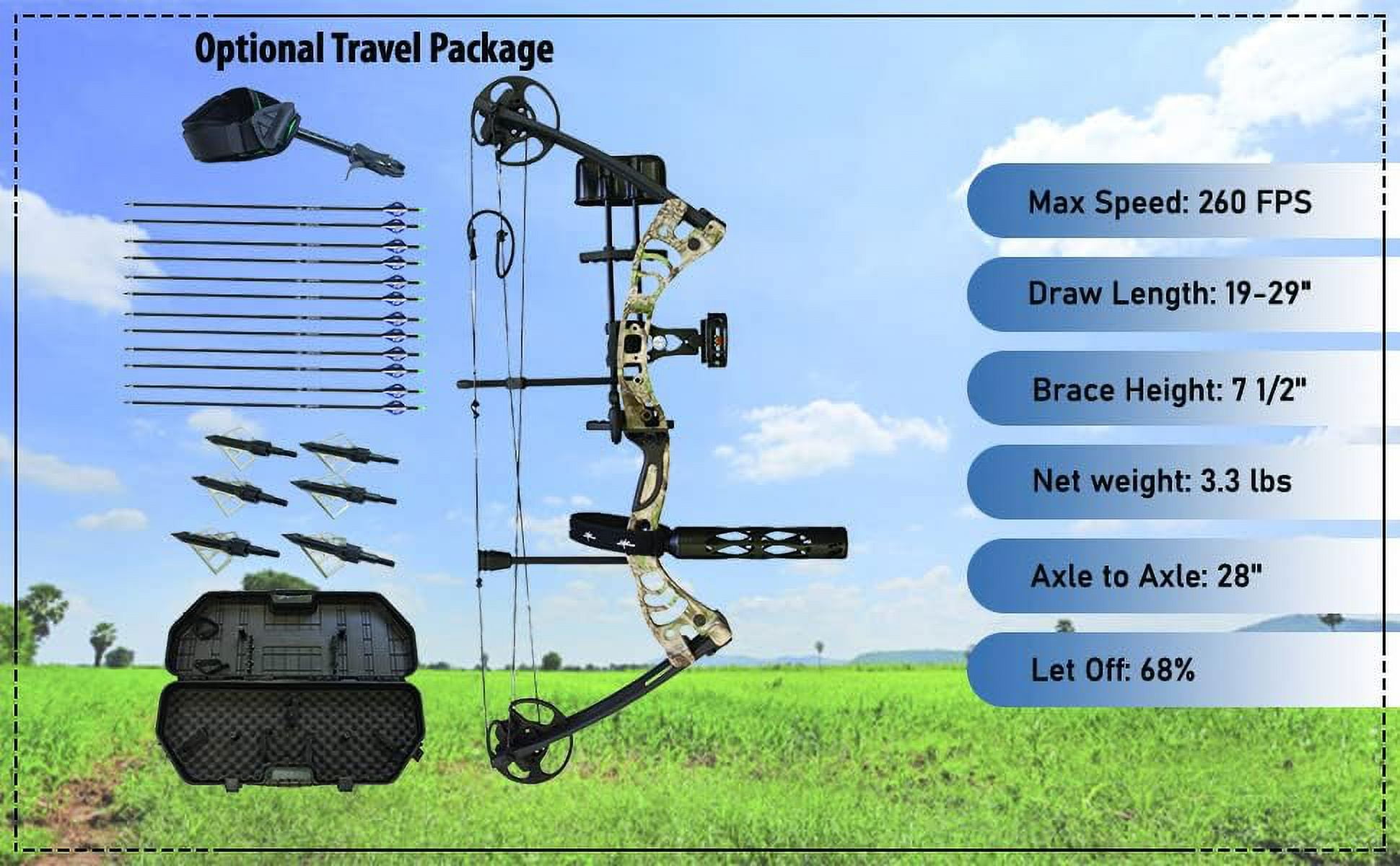 SAS Scorpii Archery Compound Bow 290 FPS Hunting Target