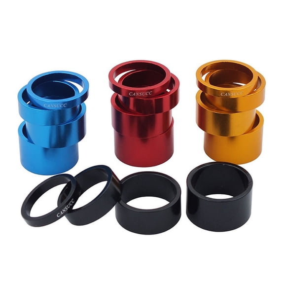 Fork Headset Spacer Front Headset Mountain Spacer Washer 1 Set Aluminum Alloy Black/Red/Blue/Silver/Gold 228.6Mm Golden Fangkenuo