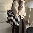 thumbnail image 4 of Uobin Stylish Minimalist Casual Large Capacity Striped Tote For Everyday Use Spacious Carryall, 4 of 8