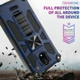 thumbnail image 6 of Ring Kickstand Phone Case for Cricket Debut Case w/Tempered Glass Screen Protector for Car Mount Hybrid Hard PC Soft TPU Shockproof Protective Case - Blue, 6 of 6