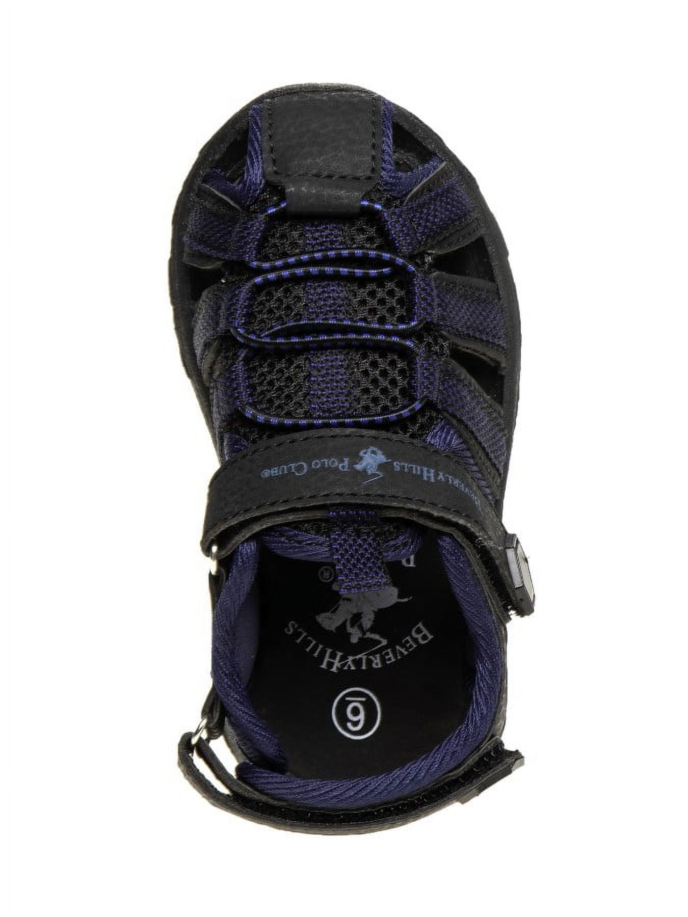 Beverly Hills Polo Club Boys Fisherman-Style Sport Sandals (Little Kid Sizes) - Black/Navy, 12