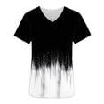 thumbnail image 4 of Hfnxid Women's Scrub Tops Fashion Gradient Short Sleeve Shirt Lightweight Breathable Nursing Tshirt Casual Loose Fit Work Shirt Black S, 4 of 5