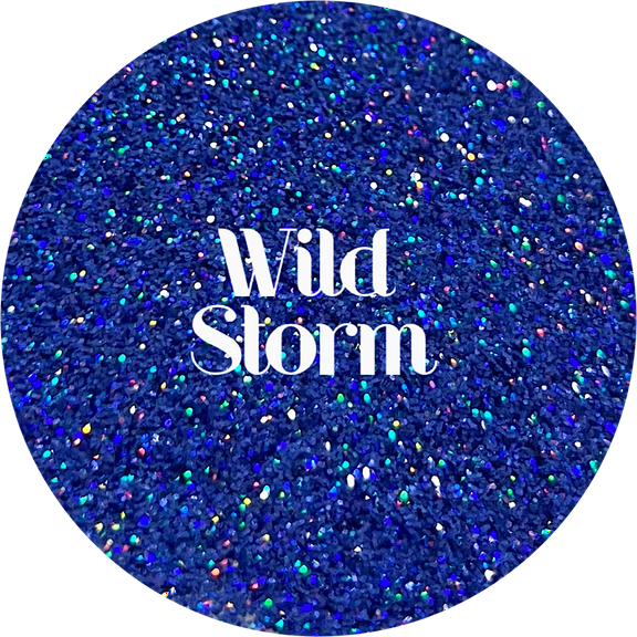 Glitter Heart Co. - High Quality Polyester Glitter - Wild Storm - 2 oz Bottle - Holographic Blue