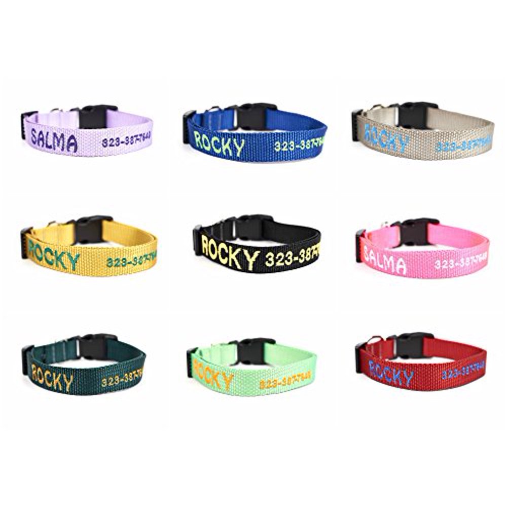 Custom Embroidered Pet Collars Personalized ID Collars with Name and