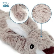 Best Pet Supplies 2-in-1 Stuffless Squeaky Dog Toys with Soft, Durable Fabric for Small, Medium, and Large Pets, No Stuffing for Indoor Play, Holds a Plastic Bottle - Hare, Pig, Medium