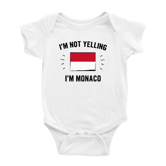 I'm Not Yelling, I'm Monaco Cute Baby Bodysuit Newborn Clothes Outfits (White, 6-12 Months)