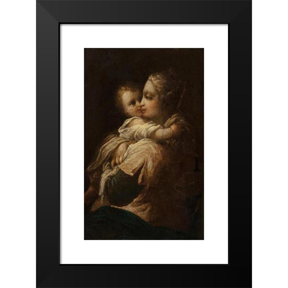 Circle Of Jean-Honoré Fragonard 11x14 Black Modern Framed Museum Art Print Titled - Mother and Child