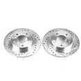 thumbnail image 2 of Power Stop Rear Pair of Drilled and Slotted Brake Rotors JBR578XPR Fits 2002 Mazda Protege, 2 of 4