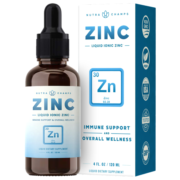 NutraChamps Organic Zinc Sulfate Liquid Immune Support System Vitamin C