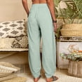 thumbnail image 6 of Green Women's Casual Pants, Elastic Solid Women Pockets Long Pants Waist Casual Loose Trousers Pants Pants,Women's Casual Pants XL, 6 of 9