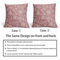 thumbnail image 5 of Pink Floral Pillow Covers 16x16 Set of 2 Brown Cream Vintage Flower Block Print Pattern Decorative Throw Pillowcases Outdoor Rustic Farmhouse Square Cushion Cases Decor for Home Couch Sofa Bed, 5 of 7