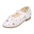 thumbnail image 3 of Afuyipoi ​Girls Mary Jane Flats, Toddler and Little Kids Floral Cutout Dress Shoes, Breathable Soft Sole Princess Wedding Party Shoes White Size 10.5 (Little Kids), 3 of 8