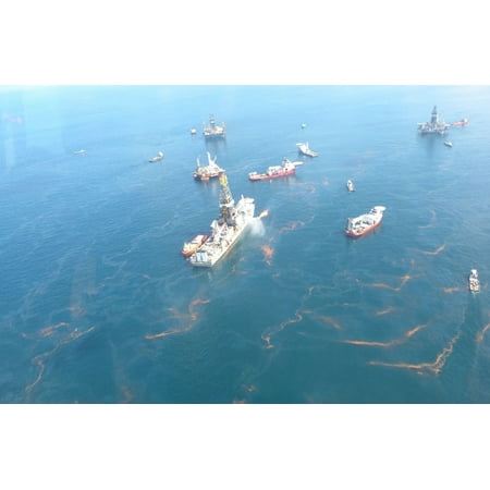 Aerial Of The Oil Spill In The Gulf Of Mexico From The British Petroleum Bp Oil CompanyS Deepwater Horizon The Offshore Drilling Rig April 21 2010